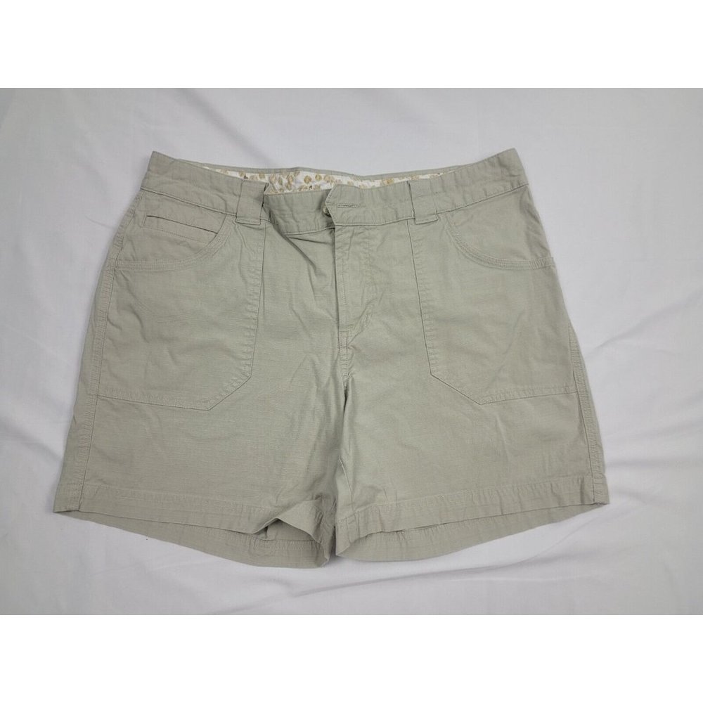 Columbia Women Hiking Ripstop Fabric Khaki Beige Shorts Size 12